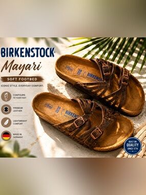 Birkenstock women’s  Brown Arizona Strappy Soft Footbed Sandals